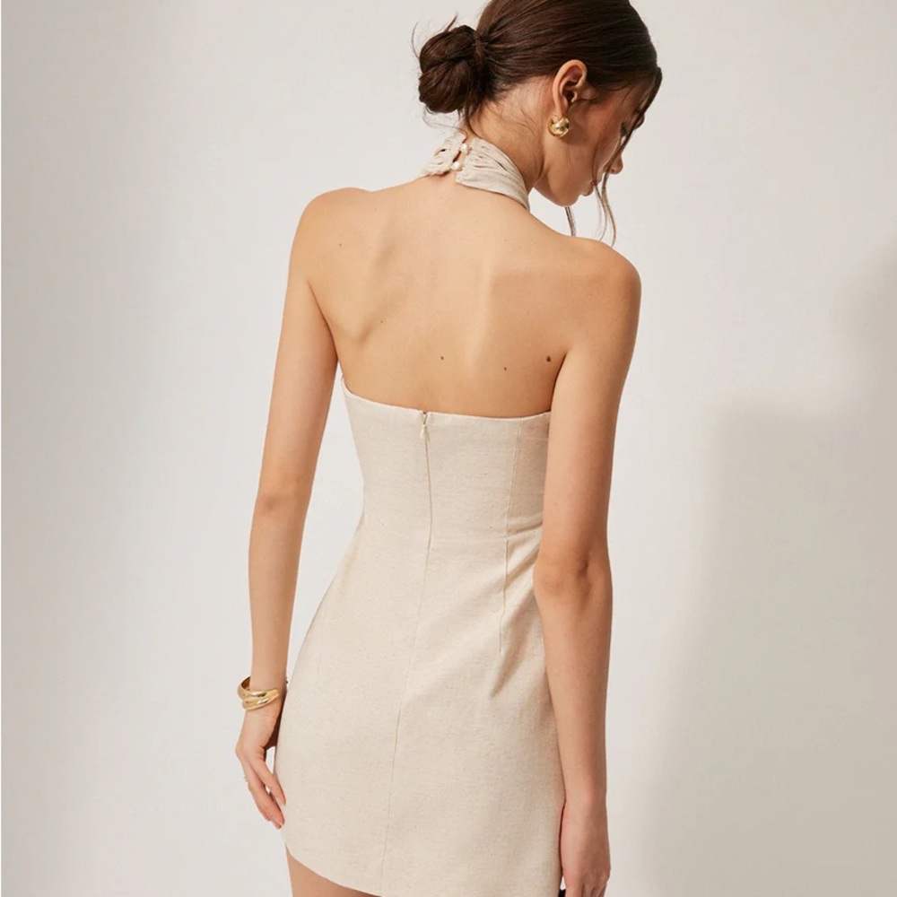 Commense Cream Halter Mini Dress - Picture 2 of 7